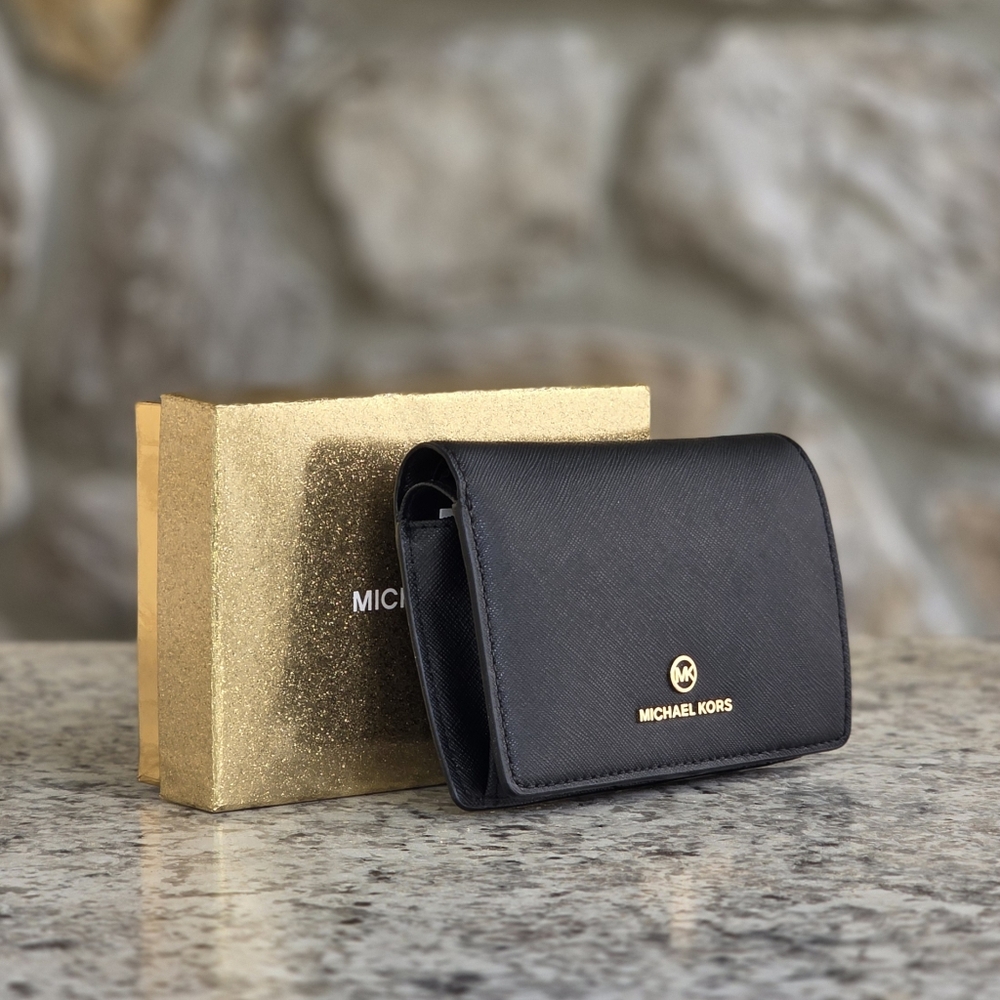 Michael Kors Jet Set Bifold Medium Black Wallet